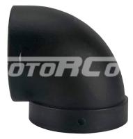 Угловой соединитель 90°, для автомобильного воздуховода, Диаметр соединения 90 мм. Длина общая 110 мм. Цвет черный