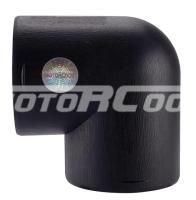 Угловой соединитель 90°, для автомобильного воздуховода, Диаметр соединения 90 мм. Длина общая 122 мм. Цвет черный