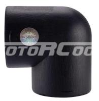 Угловой соединитель 90°, для автомобильного воздуховода, Диаметр соединения 75 мм. Длина общая 105 мм. Цвет черный