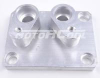 RC-U08403 Соединительный коллектор верхней крышки на компрессоры аналог Denso 10РА17С 10РА15С алюминий площадка 90*67*9 отверстия Ф16мм и Ф18,6мм