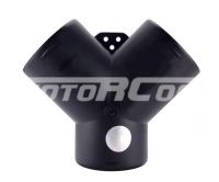 Y-образный соединитель для автомобильного воздуховода, Диаметр соединения 60 мм. Высота общая 116 мм. Цвет черный