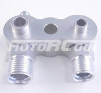 RC-U08407 Соединительный коллектор на компрессор DKS 17C FXF вертикальные выходы с заправочным клапаном R12 алюминий резьба 3/4 резьба 7/8,O-Ring порт 7/16