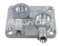 RC-U08639 Соединительный коллектор верхней крышки на компрессоры аналог Denso10РА17С 10РА15С алюминий площадка 91,5x67x9