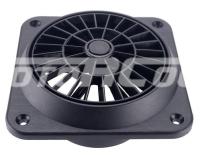 Дефлектор с вентилятором для автомобильного воздуховода, Диаметр соединения 76 мм. Высота общая 58 мм. Цвет черный