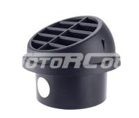 Дефлектор поворотный для автомобильного воздуховода, Диаметр соединения 75 мм. Высота общая 85 мм. Цвет черный