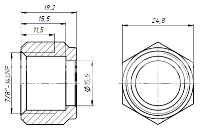RC-U0741 Гайка O-Ring сталь [для фитингов 13мм]