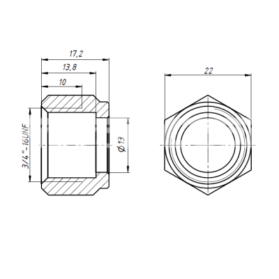 RC-U0742 Гайка O-Ring сталь [для фитингов 10мм]